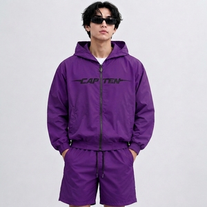 Conjunto de Chaqueta Cortavientos Ligera de Poliéster Personalizada Unisex, Ropa Deportiva de Verano de Manga Larga y Corte Regular - Product Image 1