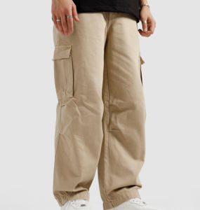 Pantalon de survêtement cargo unisexe haut de gamme personnalisé en feutre, respirant, mélange polyester-coton, taille haute, poches latérales - Product Image 4