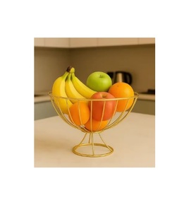 Modern Luxury <b>Hanging</b> Fruit <b>Basket</b> Rose Gold Metal <b>Wire</b> Kitchen Storage <b>Basket</b> - Product Image 1