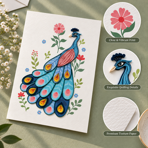 Wholesale High Quality Elegant Peacock Floral Quilling <b>Card</b> Best Artistic Handmade Greeting <b>Card</b> 12.7x17.8cm Customizable Paper - Product Image 4