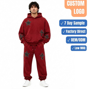 Survêtement surdimensionné pour homme en coton épais avec sweat à capuche et pantalon – Service OEM, marque privée, directement de l'usine - Product Image 1