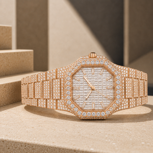 Reloj de Pulsera Hip Hop con Diamantes Moissanite, Totalmente Cubierto de Diamantes, Movimiento Automático ETA, Reserva de Energía, Acero Inoxidable, Cristal, Puntero, 41MM - Product Image 6