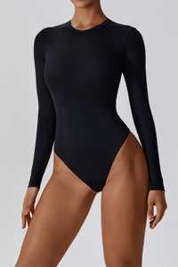 Body sculptant amincissant pour femme, col rond, manches longues, pour fitness et yoga, vente en gros personnalisée - Product Image 4