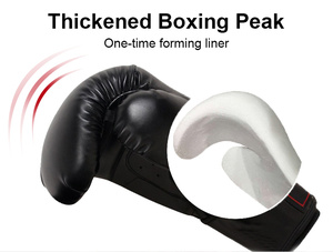 Gants de boxe personnalisés en cuir noir légers, à fermeture à lacets, pour adultes, entraînement - Product Image 2