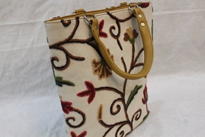Embroidered aari work Floral Canvas Tote Bag Square Casual Promotional Carryall <b>Handbag</b> Mixed Colors - Product Image 5