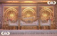 Ensemble de cloisons en bois de luxe pour la cérémonie du Mehndi, bois traité durable, couleur et taille personnalisées, décoration de mariage