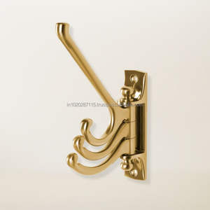Wall mounted brass wall <b>hooks</b> provide elegant solution for organizing coats <b>towels</b> accessories efficiently in home spaces - Product Image 1