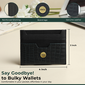 WRIZA Handcrafted Genuine Leather RFID Protected Card Holder with 6 Card Slots for Men & Women. - Product Image 6