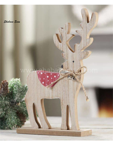 Hermosa decoración navideña de renos Decoración de mesa de madera ecológica de la India Decoraciones navideñas - Product Image 5