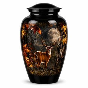 Autocollant commémoratif cerf de la nature avec urne funéraire en émail pour cendres humaines - Product Image 2
