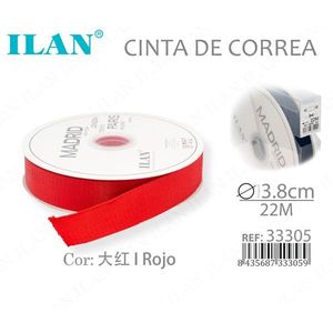 Ruban tissé Ilan 3,8 cm x 22 m, rouge, pour travaux manuels - Product Image 3