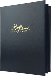 Couverture de livre de menu A4 en cuir PU personnalisé de haute qualité dossier à feuilles mobiles lié au bois pour hôtels et restaurants - Product Image 6