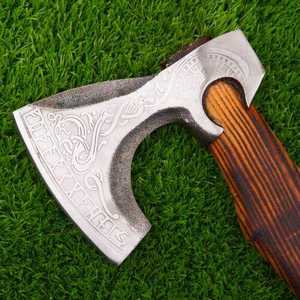 Hache Viking à double lame en bronze d'aluminium de qualité industrielle Steel Craft International, manche en bois, pour le camping en plein air - Product Image 3