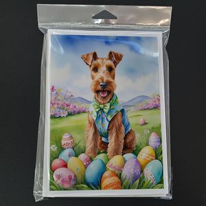 Juego de tarjetas de felicitación Irish Terrier Easter Egg Hunt Whimsical A7, paquete de 8 tarjetas de notas en blanco con sobres, tamaño 5x7 - Product Image 3