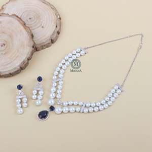 Dovie Gold-Plated American Diamond Zircon Designer Necklace & Earring Set for Festivals - Product Image 5