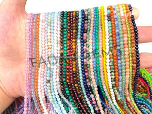 อัญมณี fajan C20หินธรรมชาติลูกปัดผสมอเมทิสต์คริสตัลพลอยอัญมณีทรงหลังเบี้ยสำหรับทำเครื่องประดับ DIY ปรับขนาดได้ - Product Image 3