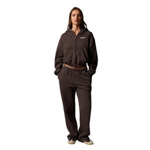 Conjunto Deportivo de Dos Piezas para Mujer con Sudadera con Cremallera Completa y Pantalones Rectos Relajados con Cintura Ajustable, Ideal para Descansar, Viajar y Uso Diario - Product Image 1