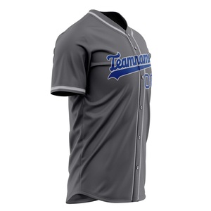Men Baseball Jersey Breathable Polyester Button Down Team Uniform Quick Dry Sports Shirt Sublimation Print OEM Bulk Supply - Product Image 4