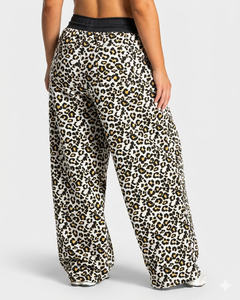 Women's White Yellow Leopard Print Tracksuit Fleece Hoodie Wide Leg Jogger Pants Two Piece Casual Loungewear <b>Set</b> For Women's - Product Image 6