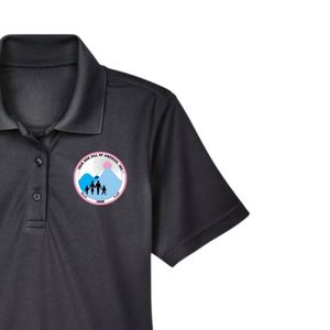 Polo noir pour femme, broderie du blason, manches courtes, col, mélange de coton, décontracté, golf, affaires, mode, vêtements - Product Image 5