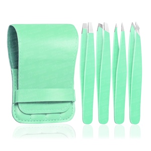 Pinzas para cejas con punta inclinada de Venta caliente, pinzas para desplumar el cabello con punta plateada de Color amarillo para ajustar las cejas - Product Image 4