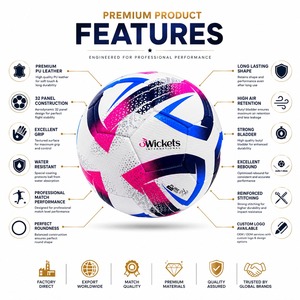 Wholesale Professional <b>Football</b> Training Custom Logo Premium PU <b>Leather</b> Size 5 Indoor/Outdoor 3WICKETS INTERNATIONAL OEM ODM - Product Image 2