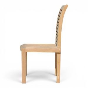Chaise de salle à manger en bois sans accoudoirs de qualité commerciale, vente en gros directe d'usine, dossier à lattes, pour projets de restaurants et hôtels, mobilier sur mesure - Product Image 2