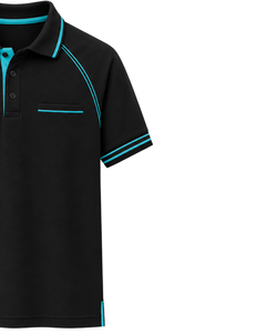 Camiseta Polo Personalizada para Hombre, Color Negro Cian, Estilo Casual, Manga Corta, Transpirable, Mezcla de Algodón, para Golf, Ropa de Verano - Product Image 4