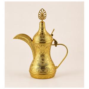 Creative Gold Plated Arabic Coffee <b>Pot</b> Dallah with Intricate Engraving Traditional Middle Eastern Brass <b>Tea</b> Kettle For Home - Product Image 3