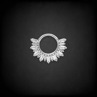 Boucles d'oreilles créoles en argent sterling 925 plaqué or 14K or rose, motif goutte d'eau, zircon mignon, avec charnière, pour piercing Daith et cartilage