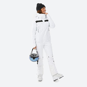 Veste de ski blanche à capuche pour filles, imperméable 10000 mm, en polyester, fermeture éclair, style sportif, vêtements d'extérieur, rembourrage en coton PP synthétique - Product Image 2