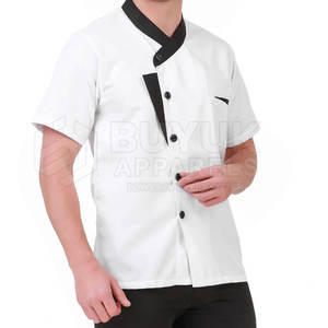 Veste de chef professionnelle respirante et légère à manches courtes, tenue de travail de cuisine, polyester/coton durable, restaurant et bar - Product Image 2