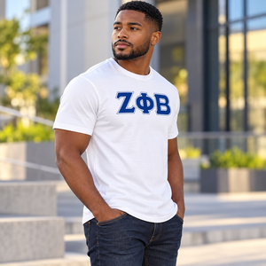 เสื้อยืดคอกลมสีขาวสำหรับผู้ชาย เสื้อยืดผู้ชายปักลายตัวอักษรกรีก Zeta Phi Beta เสื้อผ้าสำหรับพี่น้องในสมาคม เสื้อยืดผ้าฝ้ายสำหรับฤดูร้อน - Product Image 3