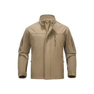 Vente en gros Veste d'hiver softshell style vintage Tissu denim imperméable avec col montant Fermeture à glissière Logo sur le devant Offre Spéciale - Product Image 1