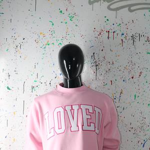 Sudadera LOVED PINK con Cuello Alto, 100% BLANCA, Apliques Bordados, Cuello Ancho, URBAN PRODUCTIONS - Product Image 5