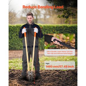 Scavatore Manuale per Pali Resistente con Manico in Legno, Scala Graduata e Lama Metallica per Installazione di Pali all'Aperto - Product Image 2