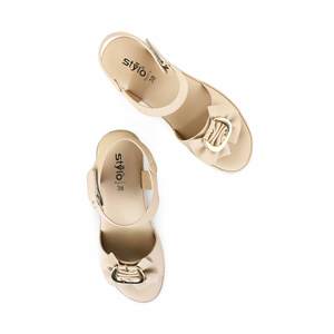 Sandalia formal de tacón beige PU0519 - Product Image 1