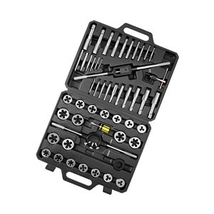 Juego de Machos y Terrajas SAE de 51 Piezas, de 1/4 a 1 Pulgada, Machos de Rosca Fina y Gruesa, Terrajas, Llave con Estuche de Transporte, Juego Completo para Autos - Product Image 1
