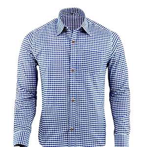 <b>Men</b>’s <b>Blue</b> Bavarian Trachten Oktoberfest <b>Shirt</b> Alpine Cotton Long Sleeve German Wear S to 4XL - Product Image 1