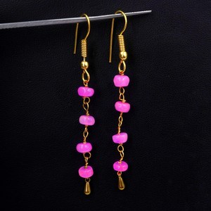 Pink Ethiopian <b>Opal</b> <b>Earrings</b>, 925 Silver & 14k Gold - Product Image 3