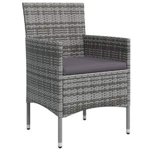 Juego de Comedor de Jardín de 7 Piezas en Poliratán Gris, Duradero y Elegante - Product Image 5