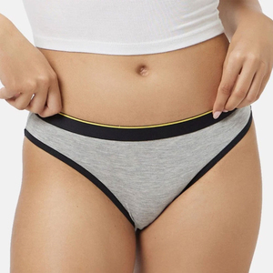 Ropa Interior Femenina de Cintura Alta, Color Sólido, 2 Piezas, Básica, Tejida, Ecológica, Transpirable, Sin Costuras, para Adultos - Product Image 3