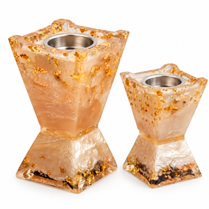 Juego de Quemadores de Incienso de Resina con Efecto Mármol Ámbar, con Inserto y Tapa de Acero Inoxidable, Proveedor Mayorista de Quemadores de Aroma Decorativos - Product Image 5