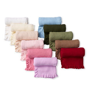 Eco-Friendly 100% Cotton <b>Knitted</b> Lightweight Baby <b>Throw</b> <b>Blanket</b> Solid Color Cute Style Customizable Packaging Spring Autumn - Product Image 6