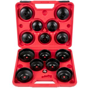 Set di chiavi a bussola in acciaio robusto da 32 mm con 14 pezzi per filtri olio a basso profilo - Product Image 1