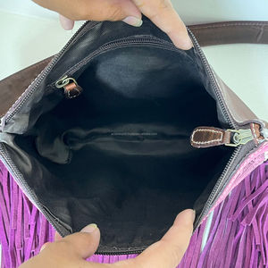 New Personalized 2025 Hand <b>Tooled</b> <b>Leather</b> Fringe Crossbody Bag for Women's Large Capacity Cowhide Zipper Shoulder Handbag Purses - Product Image 6