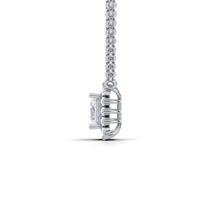 Pendentif solitaire halo en diamant de laboratoire certifié IGI, taille princesse, en or jaune/blanc/rose 9 carats, design micro-pavé élégant - Product Image 3