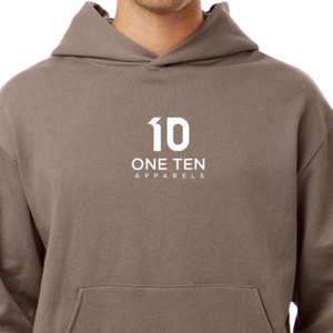 Sweat-shirt à capuche mi-lourd 280 g/m² pour homme, couleur argile, en molleton de coton premium, style streetwear décontracté, logo personnalisé OEM ODM - Product Image 3