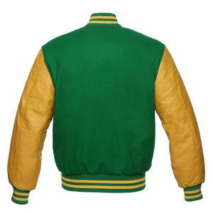 เสื้อแจ็คเก็ตเบสบอล บาสเกตบอล กอล์ฟ แบบ Letterman Varsity  ผ้าขนสัตว์และแขนหนังแท้ - Product Image 3
