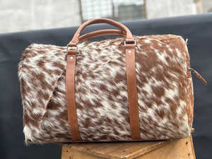 Sac de voyage en cuir véritable OEM d'usine avec fermeture éclair, grande capacité, unisexe, pour la gym, LHDB-0127 - Product Image 4